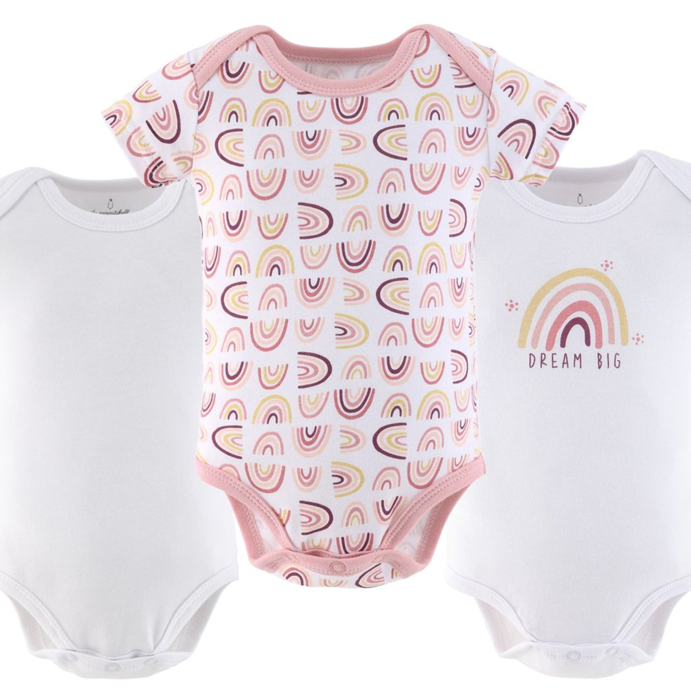 The Peanutshell Baby Girl Bodysuits, 7-Pack, Rainbow Safari