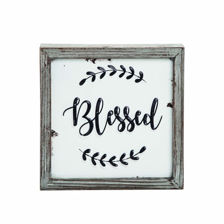 Foreside Home And Garden Wood Framed Blessed Decorative Wall Art