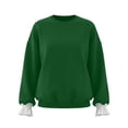 thumbnail image 5 of Maplenight Womens Crew Neck Sweatshirt Ruffle Cuff Long Sleeve Tops Regular Fit Casual Pullover Sweatshirts, 5 of 5