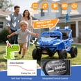 thumbnail image 5 of 12V Dinosaur Kids Ride On Car, 2 Seater Power Ride On Toy for Kids with Remote Control, Bluetooth, USB, 4 Wheel Suspension, Dinosaur Electric Toy Car for Boys and Girls Ages 2-4, Blue, 5 of 8