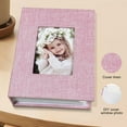thumbnail image 3 of Pink Linen 4×6 Insert Photo Album, 100-Page Single-Pocket Picture Organizer for Travel, Events & Memory Storage, 3 of 6