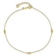 thumbnail image 4 of Primal Gold 14 Karat Yellow Gold Mirror Beads 9-inch Plus 1-inch Extension Anklet, 4 of 4