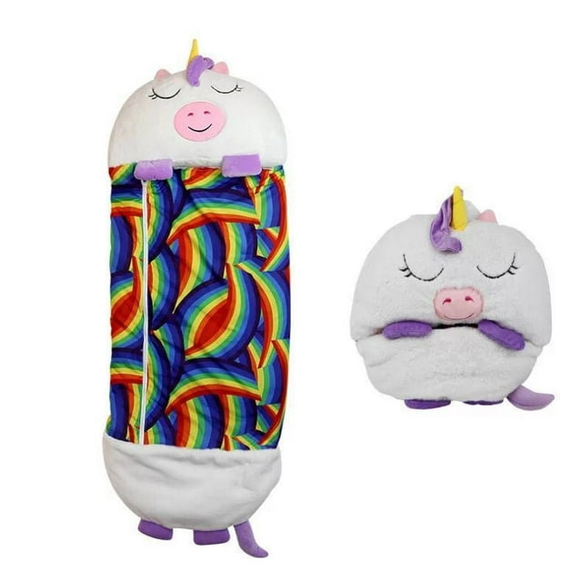 Saco de dormir para niños de dibujos animados, saco de dormir con almohada de animales para niños, edredón plegable a prueba de patadas, saco de dormir para niños