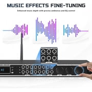 Karaoke Processor System, Digital Pre-Stage Effector Vocal Effects Preamp KTV Mixer Equalizer with 4-level FBX, Anti-Howling Microphone Sound Audio Processor w/ Bluetooth Optical Audio Input