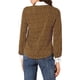 thumbnail image 3 of Camisa de botones con cuello de punta de puntos impresos para mujer INSPIRE CHIC Marrón M, 3 of 7