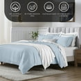 thumbnail image 4 of Superior 650 Thread Count Egyptian Cotton Duvet Cover Set, Baby Blue, Twin, 4 of 8