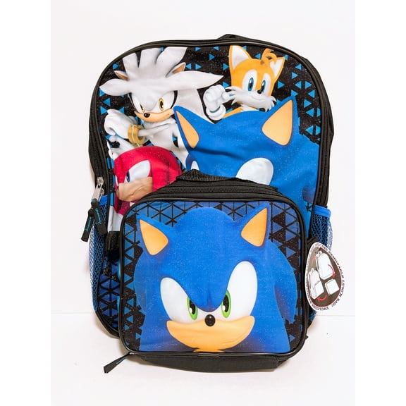 Sonic the Hedgehog 16 Inch Backpack with Insulated Lunch Box Set