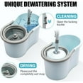 thumbnail image 3 of Spin Mop and Bucket with Wringer Set,360° System 3 Microfiber Refills 50" Extended Handle for Floor Cleaning, 3 of 4