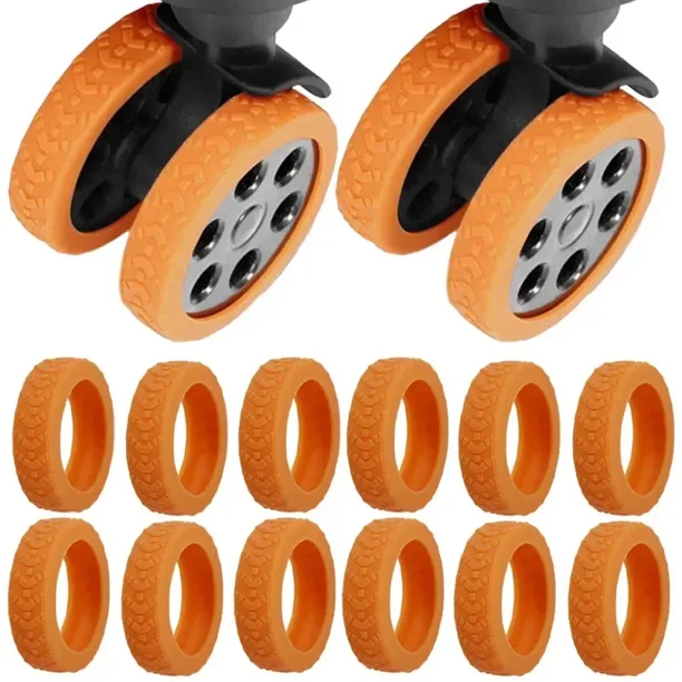 Protector de ruedas de equipaje, ruedas de silicona, ruedas, zapatos, maleta de equipaje de viaje, Reduce el ruido, accesorios de cubierta protectora