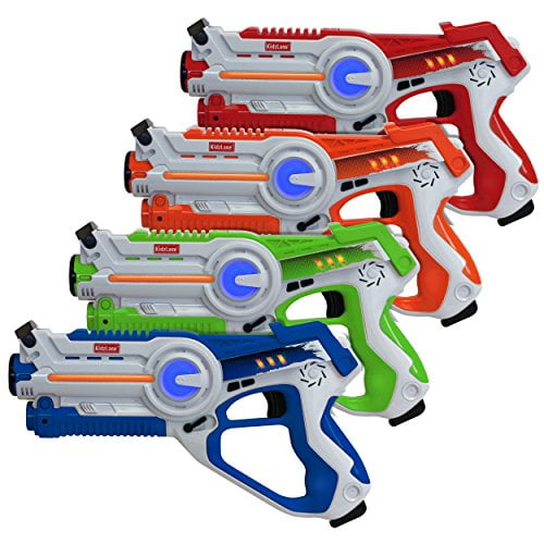 Kidzlane Infrared Laser Tag : Game Mega Pack - Set of 4 Players - Infrared Laser Gun Indoor and Outdoor Group Activity Fun. Infrared 0.9mW