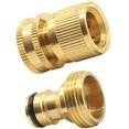 thumbnail image 1 of Expandable Garden Hose Male and Female Adapters Connectors & Quick Disconnect Hose Male and Female Fittings for Water 3/4 Inch GHT Faucet and Spray，JUN, 1 of 5