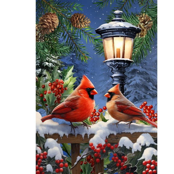 Briarwood Lane Winter Garden Flag 12x18 For Outdoor Winter Glow Cardinals For Winter Garden Flag Flags For Outside
