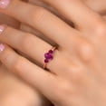 thumbnail image 4 of Gem Stone King 18K Rose Gold Plated Silver Red Created Ruby Engagement Ring for Women | 1.35 Cttw | Oval 7X5MM | Gemstone July Birthstone | Size 7, 4 of 6