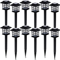 Zone Tech Solar Powered Outdoor LED Light Lamp Yard, Garden, Pathway Lights 12 Pack