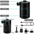 thumbnail image 6 of SkyAuks Electric Air Pump, Rechargeable Portable Pump for Inflatables Couch, Pool Floats, Blow up Pool Raft Bed Boat Toy, Wireless Quick-Fill AC Inflator Deflator with 3 Nozzles, One Size, Black, 6 of 8