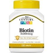 21st Century Biotin Tablets 10000 mcg, 120 Count, 6 Pack