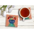 thumbnail image 2 of Absorbent Stone Tumbled Tile Coasters, Floral Pets- Frida, Set of 4, 2 of 2
