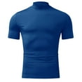 thumbnail image 5 of Lisingtool Mens T Shirt Men's Fashion Mock Turtleneck T Shirts Short Sleeve Pullover Basic Designed Undershirt Slim Fit Top Tops Blue, 5 of 5