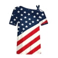 thumbnail image 5 of VerPetridure American Flag Shirts for Women 4th of July Tops USA Print T Shirt Casual Short Sleeve American Proud T-Shirt Tops, 5 of 5
