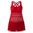 thumbnail image 4 of Women Swimsuits Tankini Summer Two Piece Print Sling Swim Tank Top with Shorts Red Bathing Suits for Women XXXL, 4 of 6