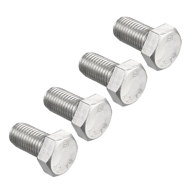 Unique Bargains Boulon à Vis Hexagonale, Métrique M16x30 mm en Acier Inoxydable 304, Boulons à Vis Hexagonales Entièrement Filetés de Qualité 4,8, 4 Pcs
