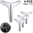 thumbnail image 1 of Paquete de 4 patas de sofá de metal, patas de muebles de estilo moderno - Plata, HANBING, 1 of 5