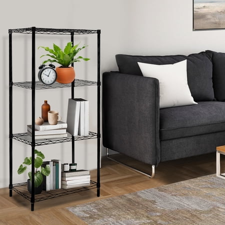 GIA Design Group 4 Tier Black Wire Shelving Unit for Bathroom Kitchen Garage 20.87  W*13.78  D*42.26  H 170lb Capacity