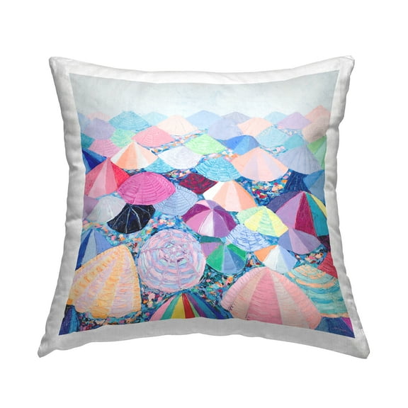 Stupell Industries Pastel Umbrella Nation Decorative Printed Throw Pillow Design by Ann Marie Coolick.