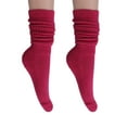 thumbnail image 3 of Slouchy Socks for Women Pack 3 Pairs Cotton Shoe Size 5 to 10 - Fuchsia, 3 of 14