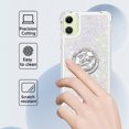 thumbnail image 6 of CCSmall for Samsung Galaxy A07 Case Clear Glitter Bling for Women Girl, Flowing Liquid Quicksand Sparkly Phone Cover with Diamond Ring Holder Case for Samsung A07 4G LSZ Colorful, 6 of 7