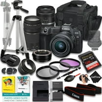 Canon EOS R8 Mirrorless Camera with RF 24-50mm f/4.5-6.3 IS STM And EF 75-300mm f/4-5.6 III Lens   Mount Adapter   128 GB Memory   Extra Battery   More (24pc Bundle)