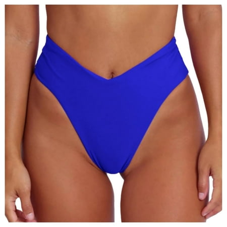 Huowey Women Swim Bottoms Swimwear Bikini Bottom Sexy V Cut High Cut Swimsuit High Waisted Bathing Suit Bottoms Summer Beachwear Honeymoon Cruise Trendy Wear