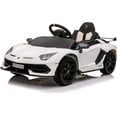 thumbnail image 2 of Nasitip Ride on Car for Kids,12V Licensed Lamborghini Electric Vehicles Sports Car with Control,2 Speeds,LED Headlights,Hydraulic Doors,White, 2 of 7