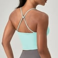 thumbnail image 4 of Xijirk Tank Tops Butterluxe Y Back Longline Sports Bra with Spaghetti Straps Racerback Padded Yoga Workout Crop Tank Top for Fitness Camisole Tops for Women,Mint Green,S, 4 of 4