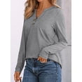 thumbnail image 3 of FUNING Women's Long Sleeve Shirts 2025 Fall Henley Dressy Casual Tops Trendy Blouses Cute T-Shirts Outfits Clothes, 3 of 6
