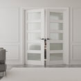 thumbnail image 2 of 72" x 96" 5-Lite Frosted Glass French door Wood And Manufacturing Wood French Door With Hardware Kit, 2 of 8
