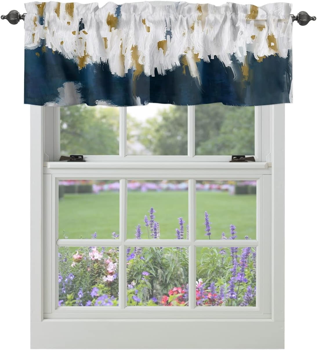 Chyhomenyc Blush Pink Kitchen Curtains - Bohemian Jacquard Tier Cafe Curtains, 2 Panels 36 Inch - View #2