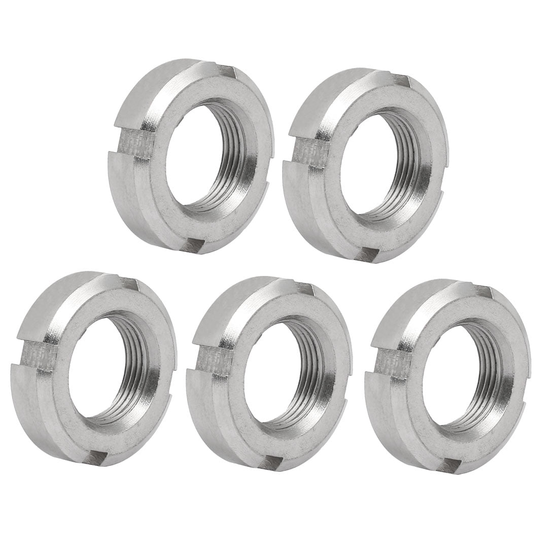 5pcs M22x1.5mm 304 Stainless Steel Slotted Round Castle Nut for Hook