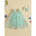 thumbnail image 3 of Diconna Toddler Baby Girls Butterfly Bodysuit Dress Layered Tulle Romper Dress Skirt Princess Birthday Cake Dress, 3 of 8