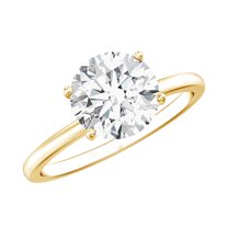 Rosec Jewels - Lab Grown Diamond Engagement Ring 2 Carat - 8 mm - Solitaire Ring - EF-VS Quality, 18K Yellow Gold, US 7.00