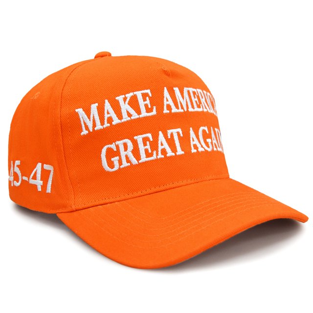D T 45 47 Never Surrender MAGA Hat 2024 America Great Hat USA Embroidered Adjustable Baseball Cap Orange