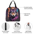 thumbnail image 3 of Rocae Colorful Wolf Head A for Insulated Lunch Bag for Women Men,Large Lunch Box for Work School Picnic Hiking Daytrip, 3 of 5