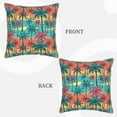 thumbnail image 3 of Xecao Hawaii Palms Print Soft Velvet Decorative Throw Pillow Covers, Square Cushion Cases for Bed, Sofa, Living Room, Car, and Indoor Outdoor Use-20"x20", 3 of 8