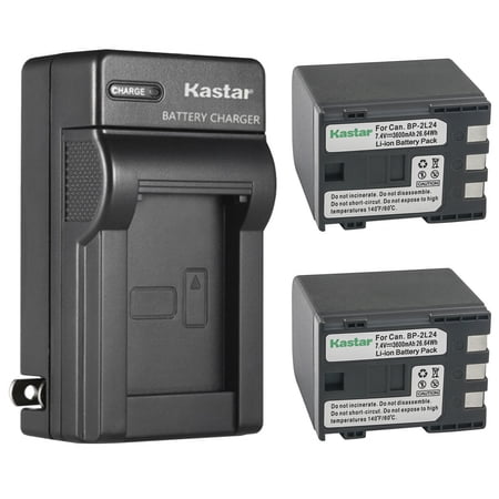 Kastar 2-Pack Battery and AC Wall Charger Replacement for Canon MV800 MV800i MV830 MV830i MV850i MV880X MV890 MV900 MV901 MV920 MV920i MV930 MV940 MV950 MV960 MVX20i MVX25i