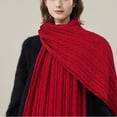 thumbnail image 4 of SuTry Women's Velvet Scarves Winter Versatile Warm Shawl Knitted Style Suitable for Couples Woolen Soft Long Ideal for Cold Weather Warmkeeping(Red,Free Size), 4 of 5