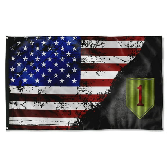 Cayyon 1st Id Stars&stripes Flag 3x5Feet Military Banner with 2 Brass Grommets