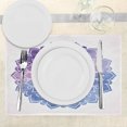 thumbnail image 3 of Ambesonne Leaf Place Mats Set of 4, Boho Blossom Watercolor, Standard Size, Violet Blue Fuchsia, 3 of 6