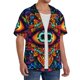 thumbnail image 2 of Balery Vibrant Psychedelic Eye Camisa Casual de Manga Corta con Botones para Hombre, Texturizada, Estilo Cubano, para Playa, Verano-Small, 2 of 5