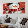 thumbnail image 2 of PRATYUS Christmas Lovely Snowman Ready to Hang Canvas Wall Art 3 Piece Set 12x16x3pcs, 2 of 4