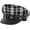 Black Plaid, variant on Women Plaid PU Brim Polyester Newsboy Cap Bakerboy Hat Flat Top Captain Sailor Hat